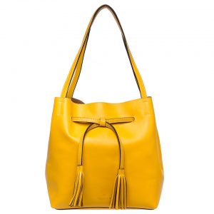 Bolsas de mano de moda Bolsos de piel mujer Bolsas bucket Bolso saco Bolso bucket amarilla