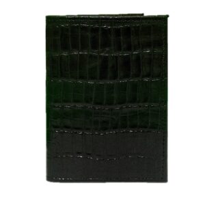 Porta pasaporte de piel negro lizard