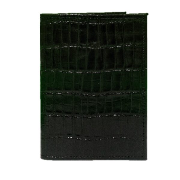 Porta pasaporte de piel negro lizard