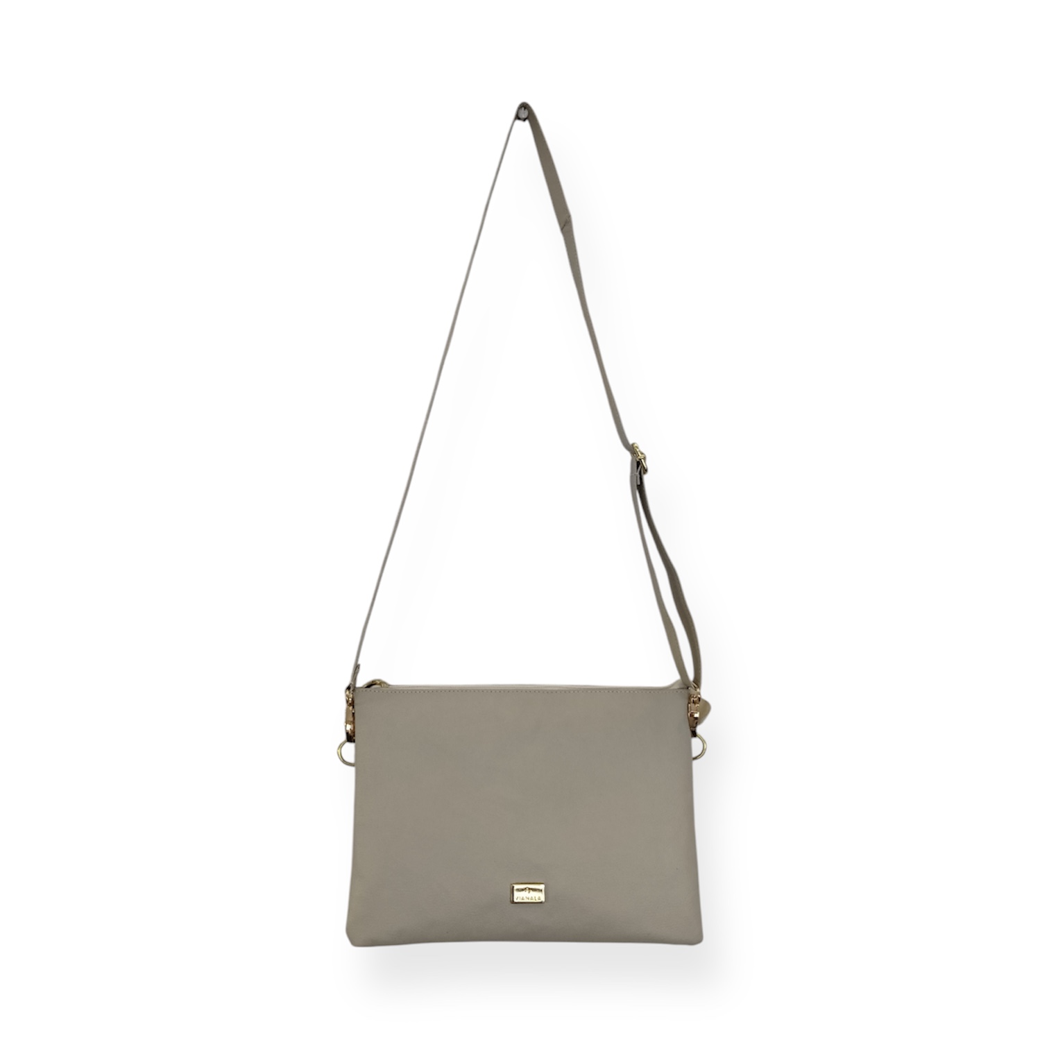Bolsa crossbody de piel beige